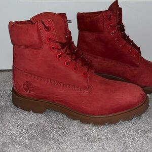 Timberland Boots Red Suede